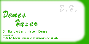 denes haser business card